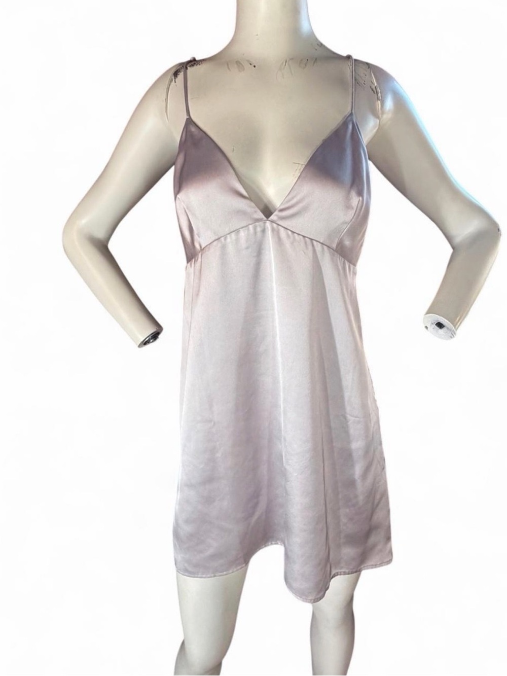 Cotton Candy LA Silky Light Lavender silver Slip Dress
